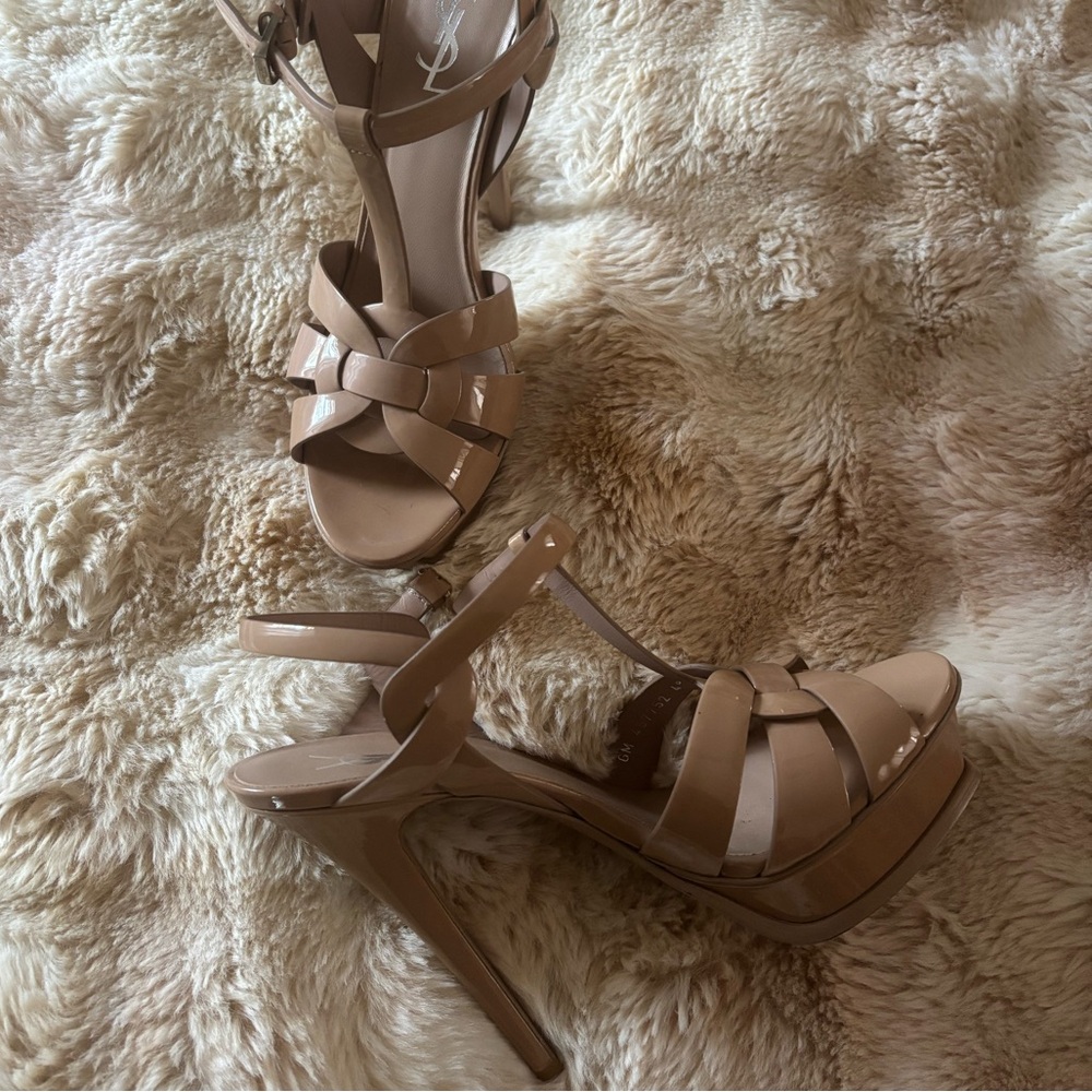Yves Saint Laurent Nude Strappy Heels